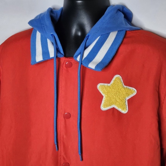 Cartoon Network Red Steven Universe Varsity Snap Hoodie Jacket Cheeseburger L - Picture 3 of 14